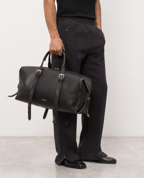 Ann Demeulemeester Черная кожаная дорожная сумка Terra с винтажным эффектом B0014184LT192
