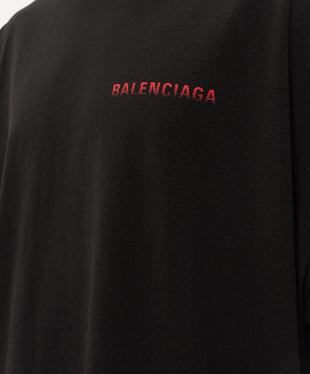 Balenciaga Чорна футболка з принтом логотипа 850345TVVE6 зображення 5