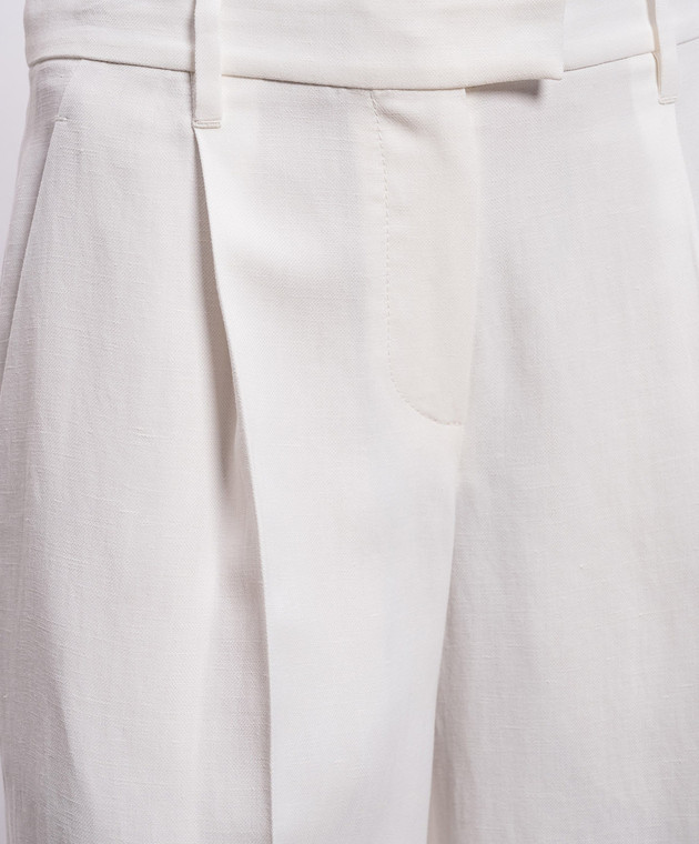 Brunello Cucinelli Білі штани з льоном MH126P8884 зображення 5