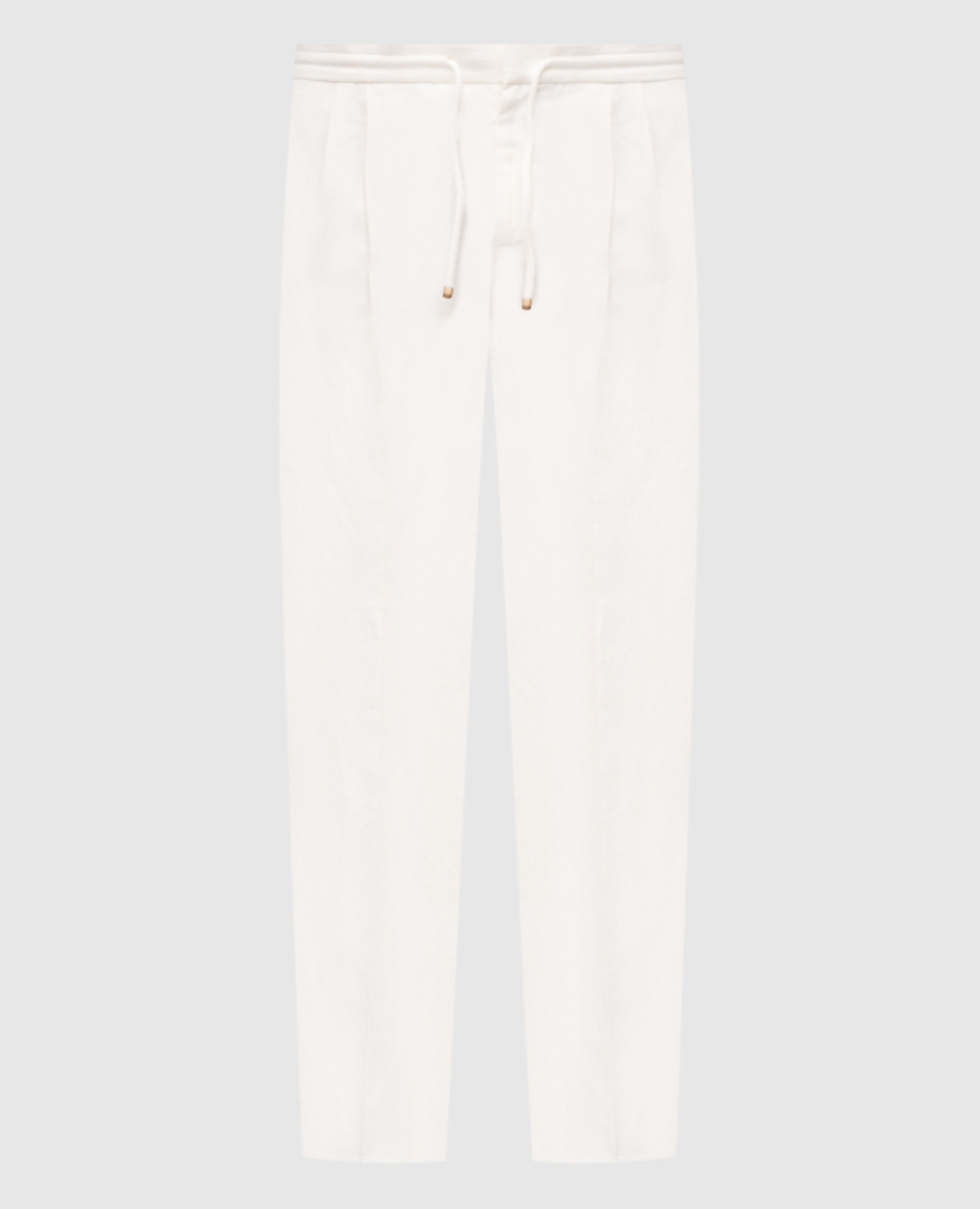 Белые брюки с льном