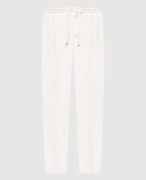 Brunello Cucinelli Белые брюки с льном MH255E1710