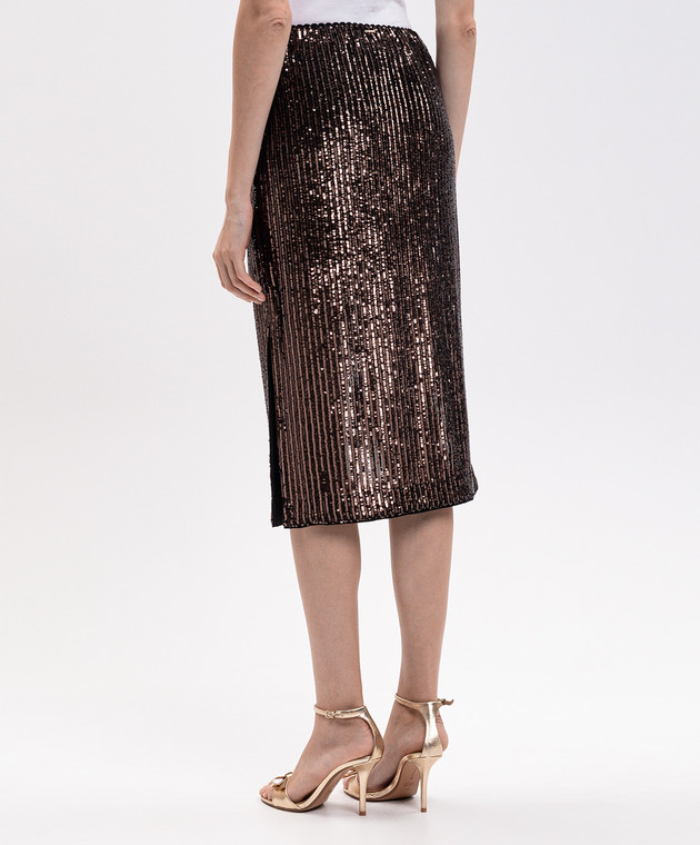 Twinset Коричневая юбка в пайетке 262TT2142 изображение 4