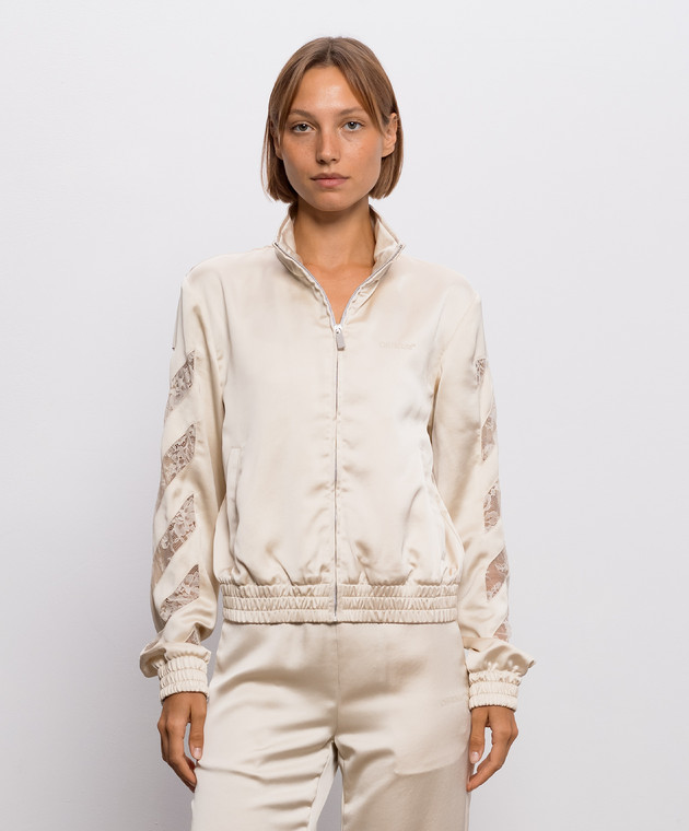 Off-White Бежева спортивна куртка з мереживом 2FB00651T зображення 3