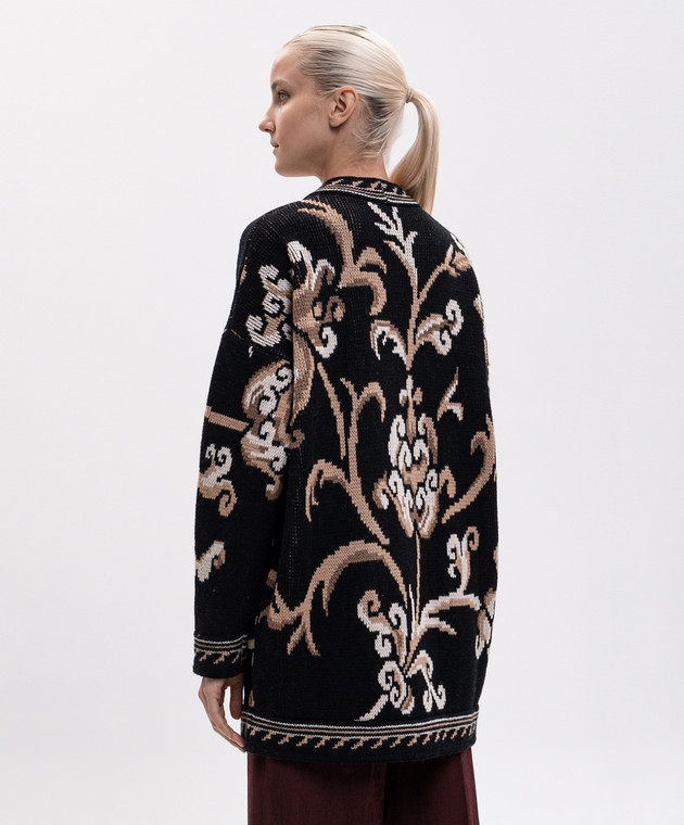 Etro Черный кардиган из шерсти в узор WRKE0159AQ12U изображение 4