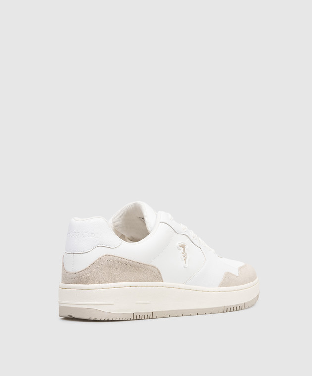 Trussardi Белые кожаные кроссовки Greyhound N032S001057NMNS02L72 изображение 3