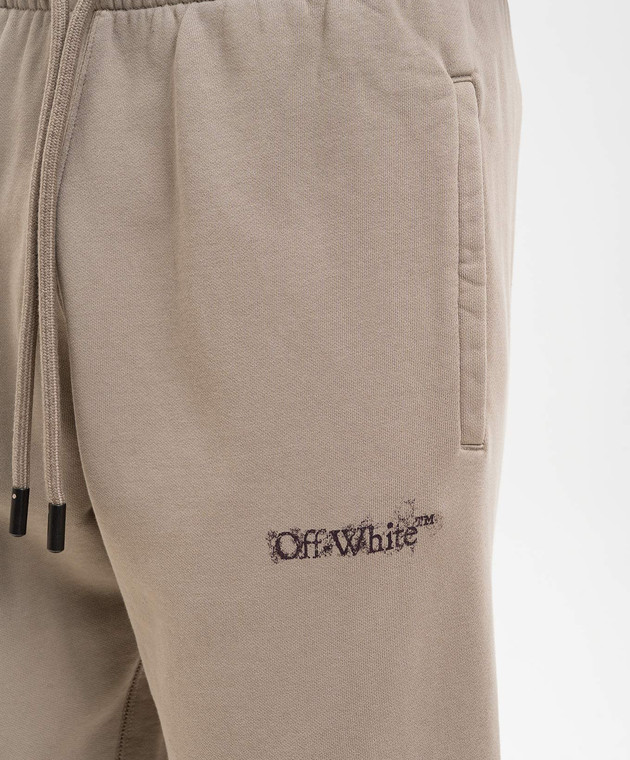 Off-White Бежеві джогери з принтом логотипа 44MCH057S26F001 зображення 5