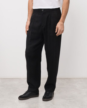 Herno Чорні штани з льоном PT000202U17155S
