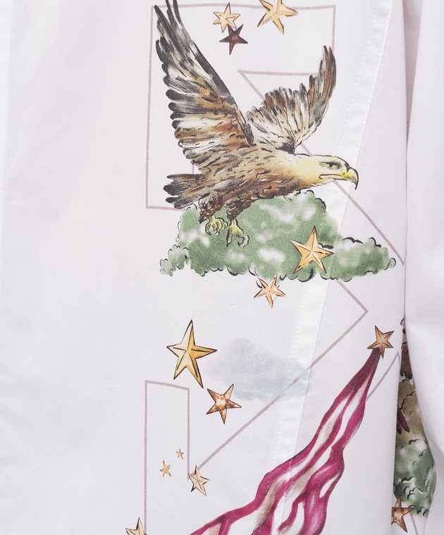 Off-White Белая рубашка с принтом Dream 44MGE04XZ26F005 изображение 5