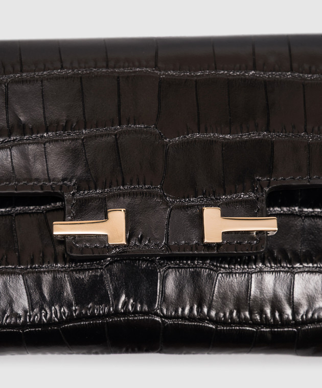 Tom Ford Черный кожаный портмоне AUBE с тиснением под кожу крокодила S0532LCL607P изображение 4