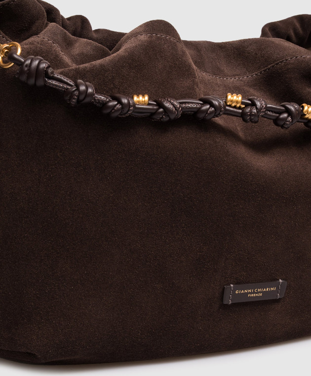 Gianni Chiarini Коричневая замшевая сумка Morgana BS12260CMPL изображение 4