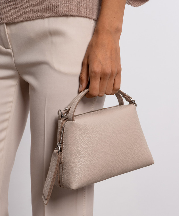Gianni Chiarini Бежевая кожаная сумка Alifa BS8145COMMGRN изображение 2