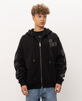 Off-White Чорна спортивна куртка Paisley 44MBE015F26F005