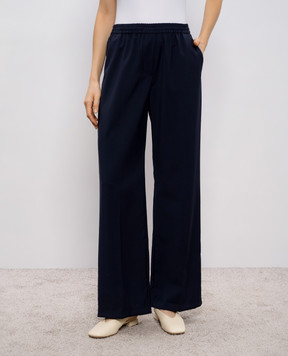 Max Mara Weekend Синие брюки WKDMALLO из шерсти WKDMALLO