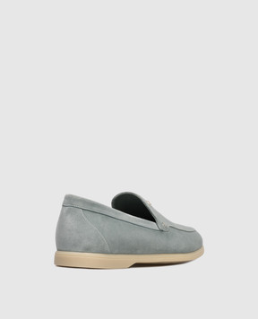 Stefano Ricci Блакитні замшеві лофери з емблемою UC64G2287SDP