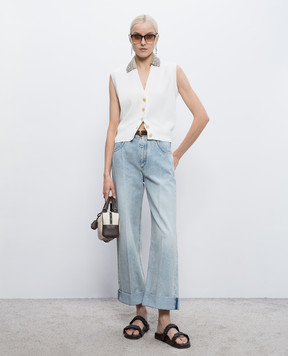 Brunello Cucinelli Белый жилет с пайетками M19232426