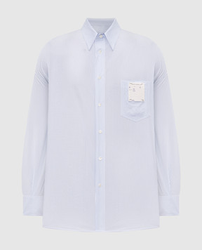 Maison Margiela MM6 Голубая рубашка в полоску SH2DT0048M35874