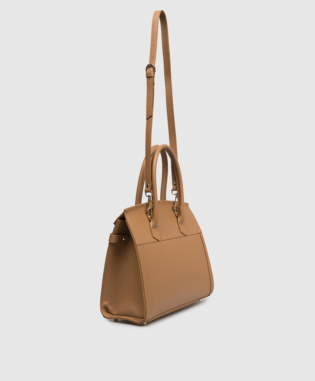 Gianni Notaro Коричневая кожаная сумка-сетчел 253RUGAORO изображение 3