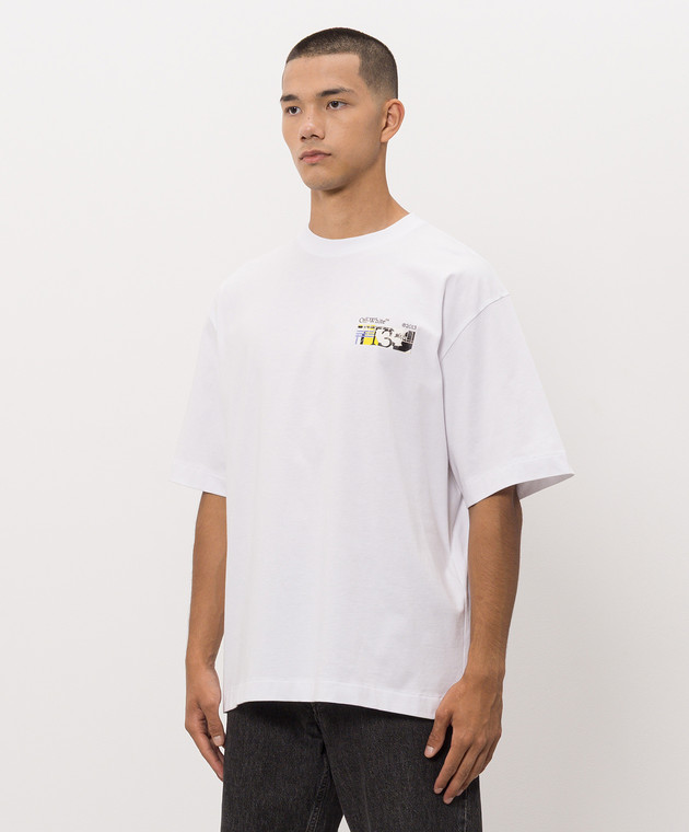 Off-White Белая футболка с принтом Industrial Arrow 44MAA120F26J00Z изображение 3