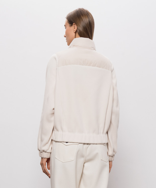 Moncler Grenoble Бежевая комбинированная куртка с нашивкой эмблемы L20988G0002689AK8 изображение 4