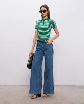 Simkhai Зеленое поло Averie в полоску 2262215K