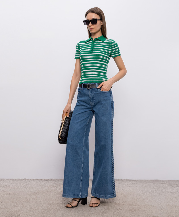 Simkhai Зеленое поло Averie в полоску 2262215K изображение 2