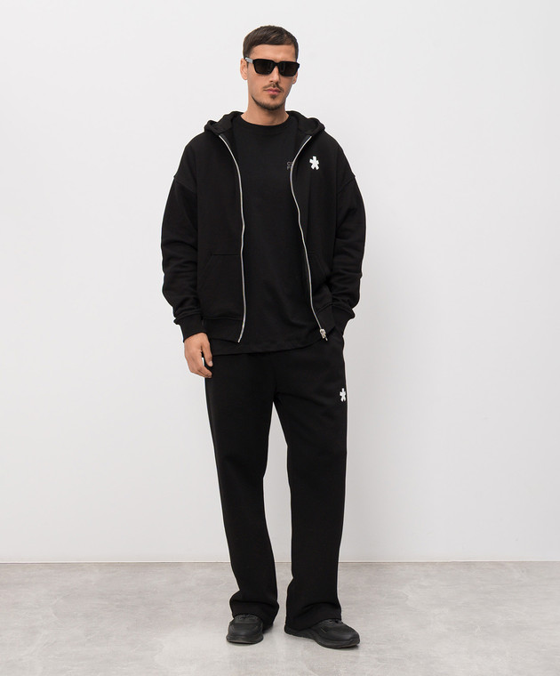 Comme des Fuckdown Чорна футболка з принтом логотипа та емблеми FMS6CFABM01995 зображення 2