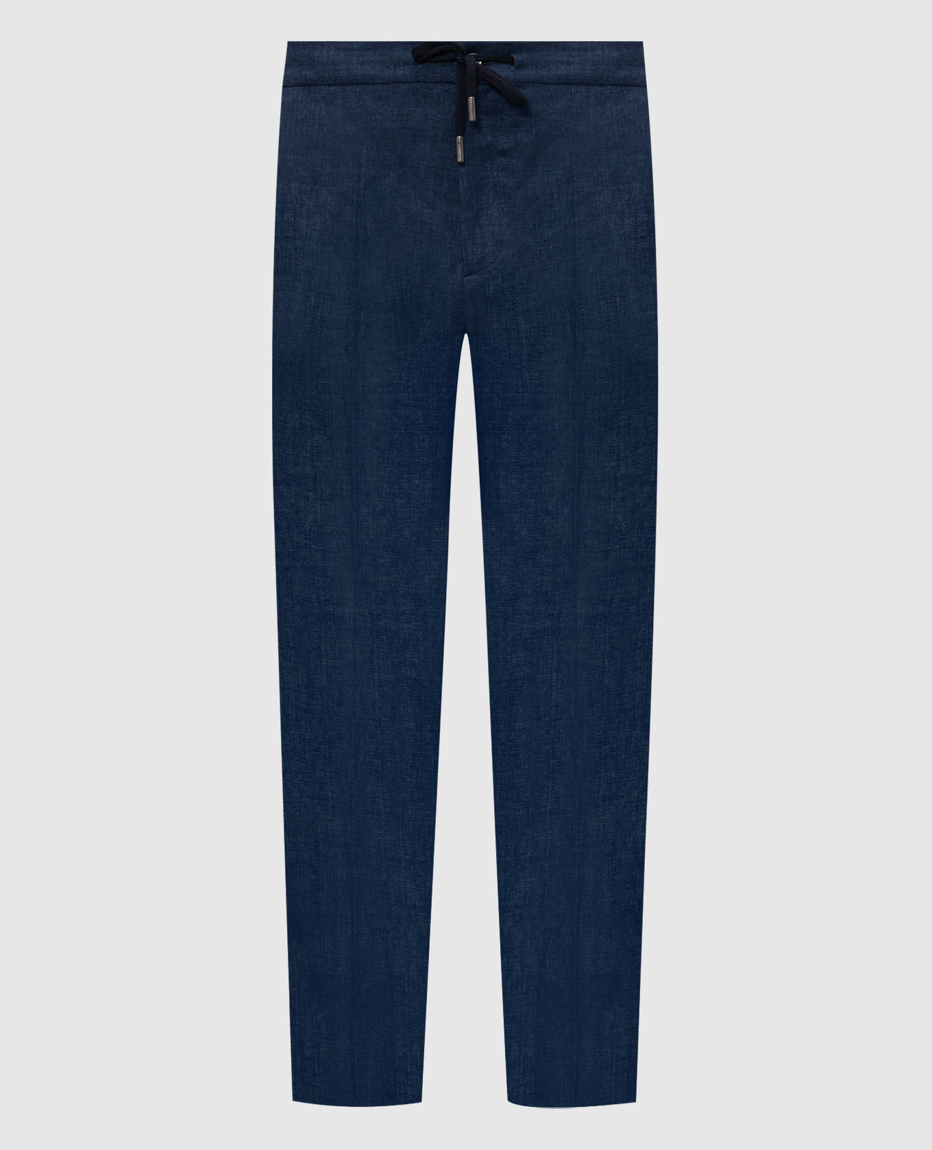 Синие брюки из льна