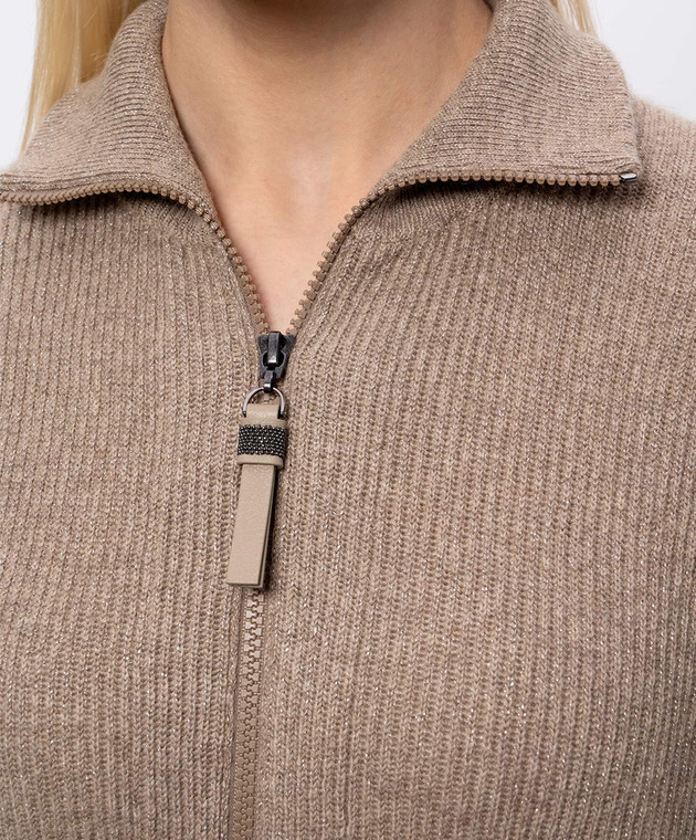 Brunello Cucinelli Коричневый кардиган с кашемиром M1E224716P изображение 5