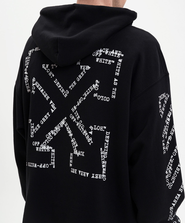 Off-White Чорне худі з принтом 44MBB12MS26F005 зображення 5