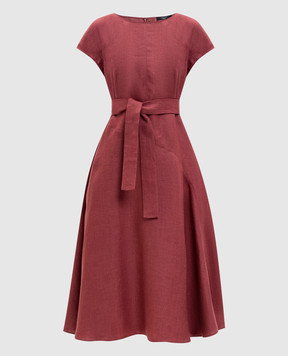 Max Mara Weekend Бордовое платье SORDIO из льна WKDESORDIO