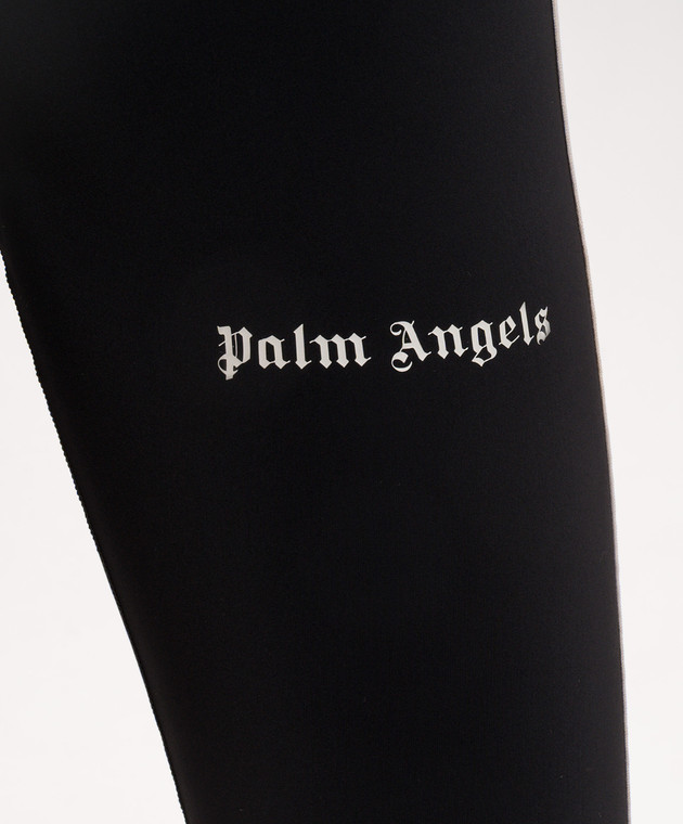 Palm Angels Чорні легінси з принтом логотипа PWVG022S26FAB001 зображення 5