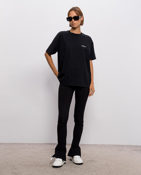 Off-White Черная футболка Arrow Out Flower 2FA00644T