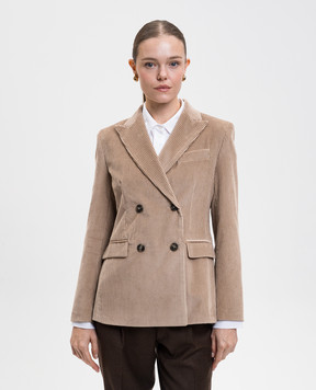 Max Mara Weekend Бежевий двобортний вельветовий жакет KATANGA KATANGA