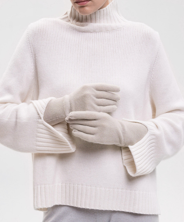 Allude Рукавички бежевого кольору з кашеміру 26592000 зображення 2