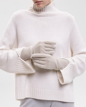 Allude Рукавички бежевого кольору з кашеміру 26592000