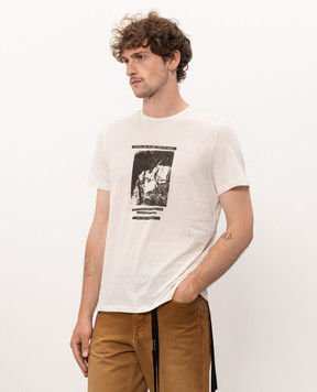 Ann Demeulemeester Белая футболка с принтом B0014218FA206