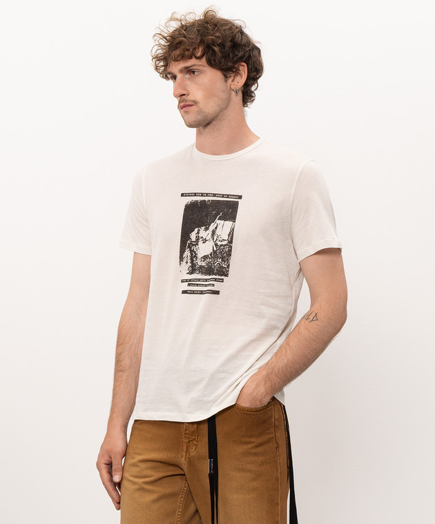 Ann Demeulemeester Белая футболка с принтом B0014218FA206 изображение 3