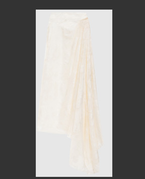 Marc Le Bihan Спідниця з шовком у візерунок кольору айворі 25134