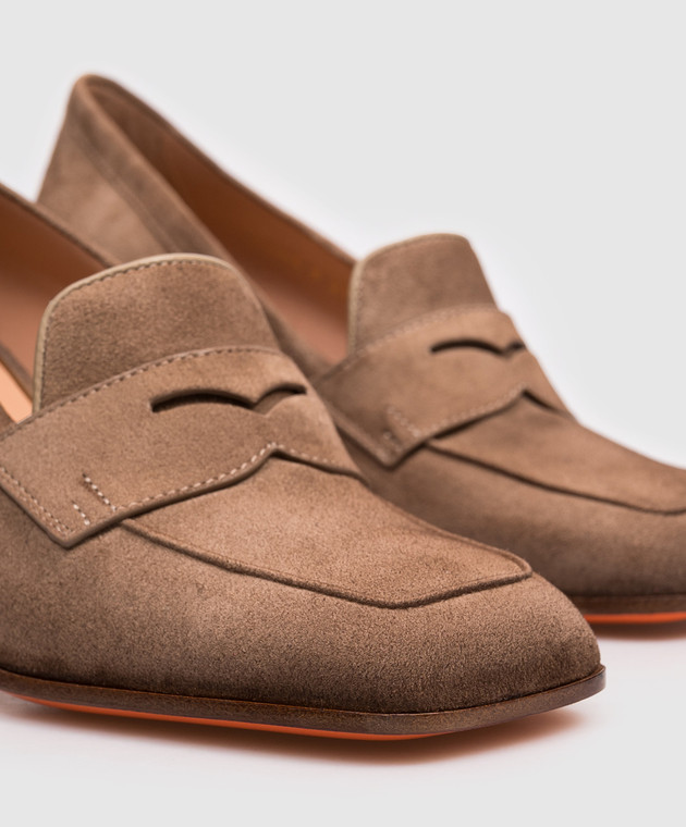Santoni Коричневі замшеві туфлі WDOR72446HI2NAEA зображення 5