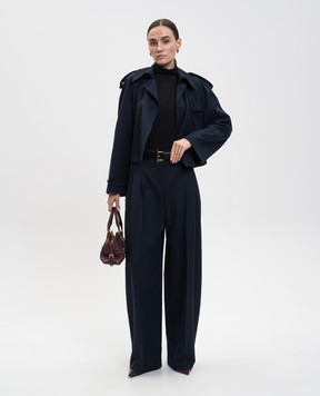 Alexander McQueen Синій двобортний жакет з вовни 838920QJACH