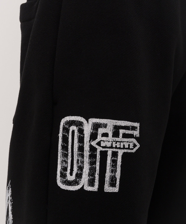 Off-White Черные шорты с принтом логотипа 44MCI013F26F005 изображение 5