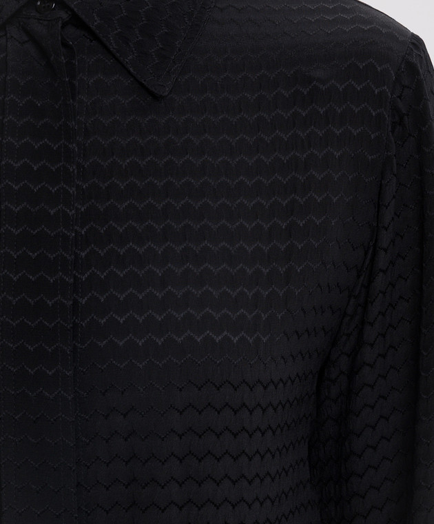 Fendi Черное платье из шелка с плёсированием FDD679AME8 изображение 5