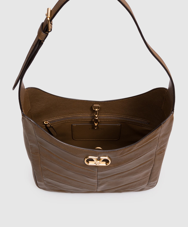 Valentino Коричневая кожаная сумка VLogo 9W2B0T80KID изображение 5