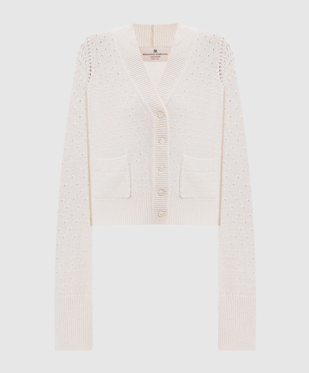Ermanno Scervino Кардиган цвета айвори из кашемира D495N313JBV