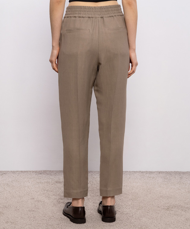 Brunello Cucinelli Коричневі штани з льоном MH126P7197 зображення 4