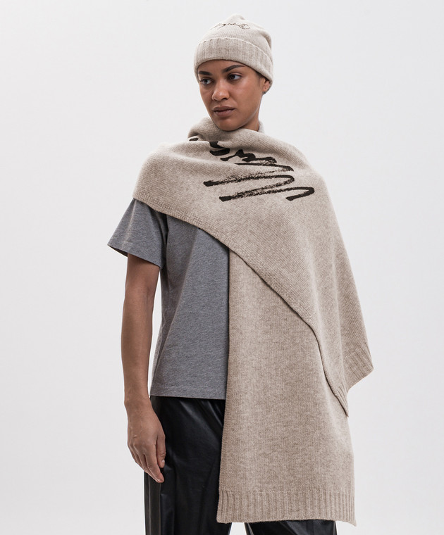 Maison Margiela MM6 Серый шарф с шерстью S52TE0064M13288 изображение 2