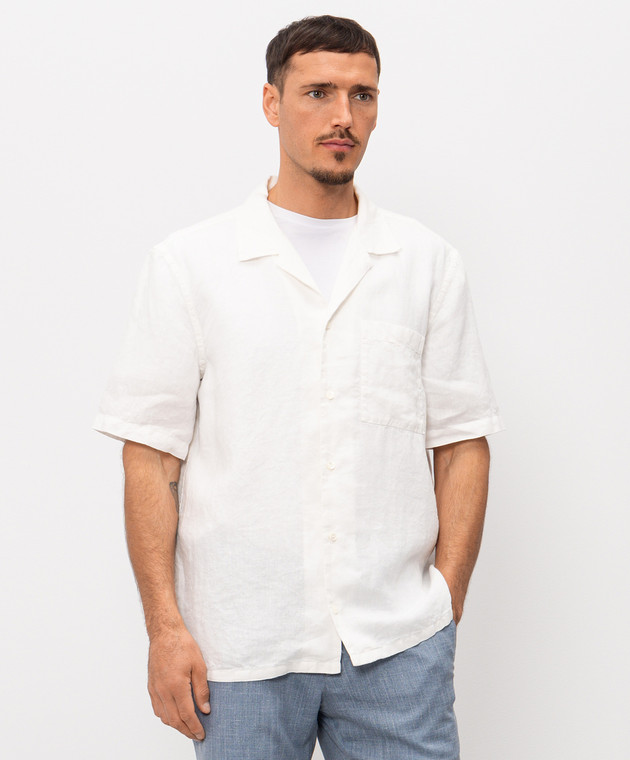 Peserico Рубашка из льна цвета айвори R56049T002494 изображение 3