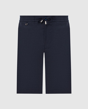 Stefano Ricci Сині шорти з вовни, шовку та льону M1T6100331WKL07U