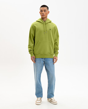 Ami Paris Зеленые худи с вышивкой эмблемы HSW764730