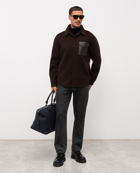 Mackage Коричнева куртка EMMANUEL з вовни в стилі сорочки EMMANUEL